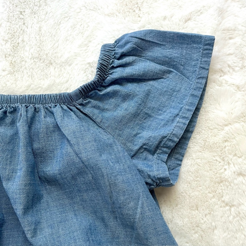 Levi's Off The Shoulder Top Chambray Size Medium - Picture 9 of 14